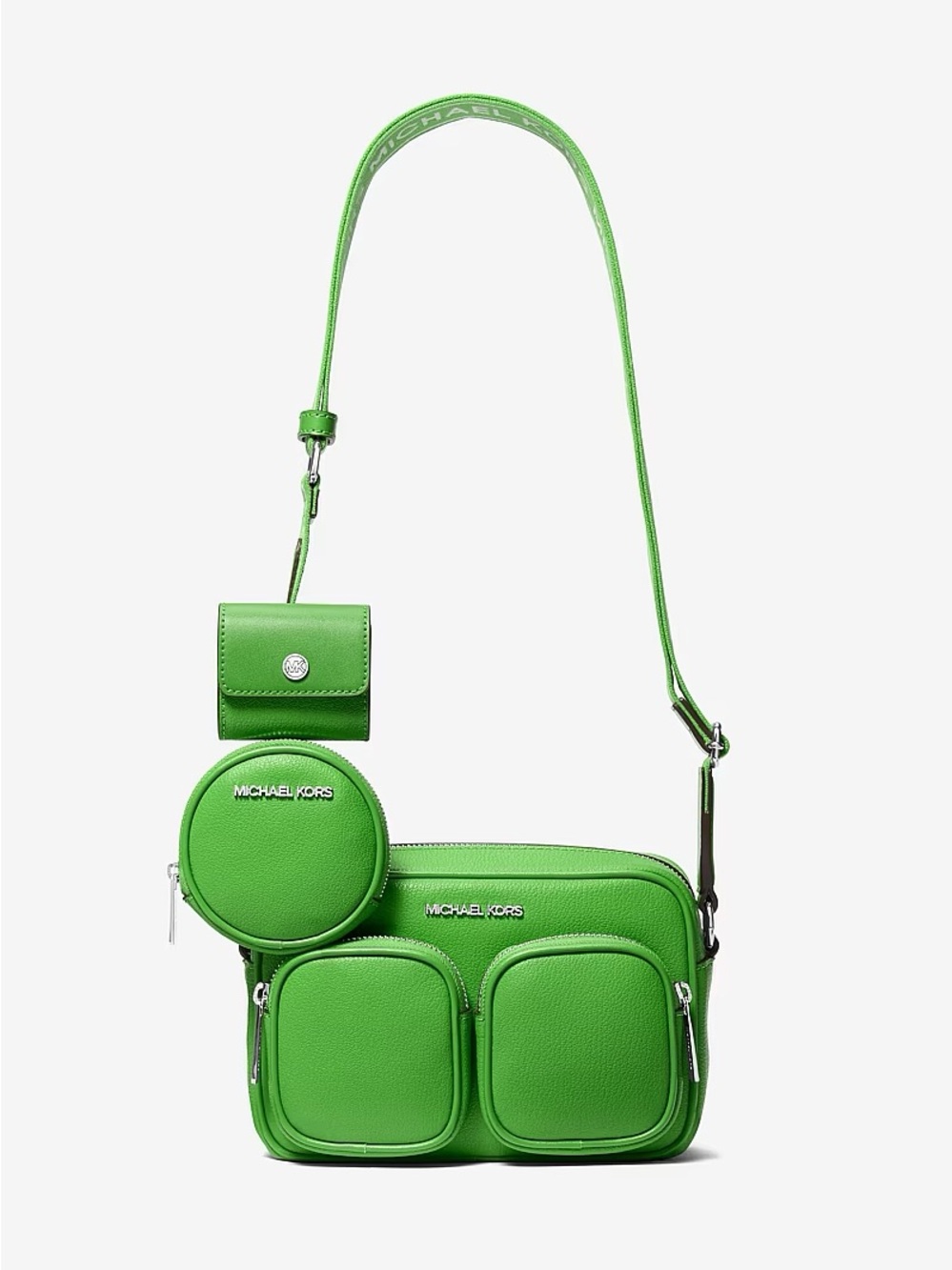 Michael Kors Bright Green Multi-Pouch Crossbody Bag